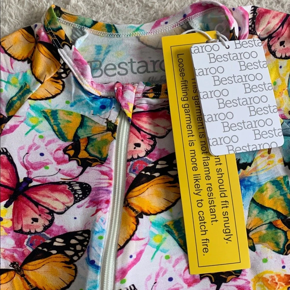 NWT Bestaroo Butterfly Flutter Dreams Bamboo Footie 9-12M Colorful Butterflies 🦋